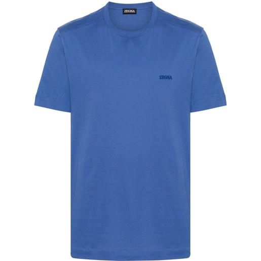Zegna t-shirt con ricamo - blu