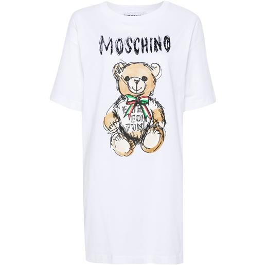 Moschino abito modello t-shirt con stampa - bianco