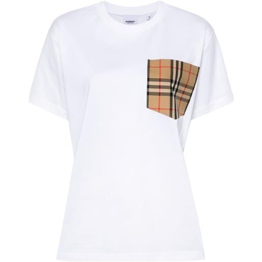 Burberry t-shirt carrick Burberry a quadri - bianco