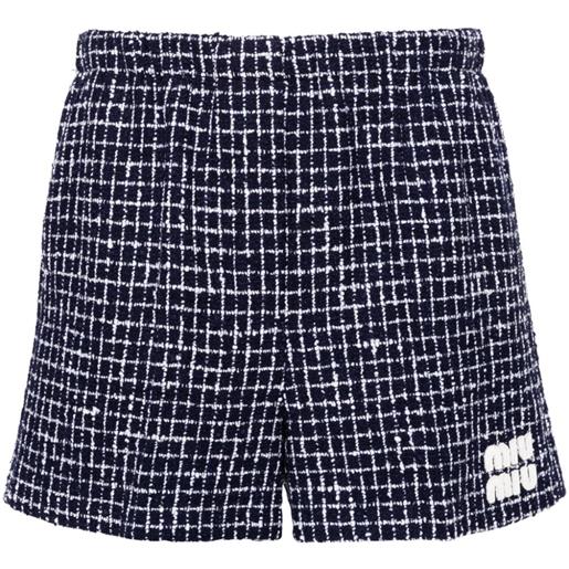 Miu Miu shorts con applicazione - blu