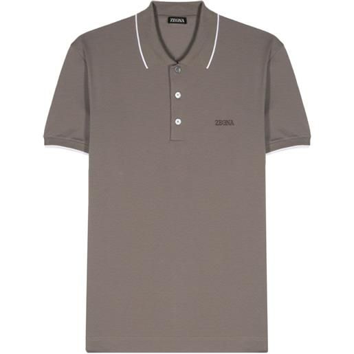 Zegna polo con ricamo - verde