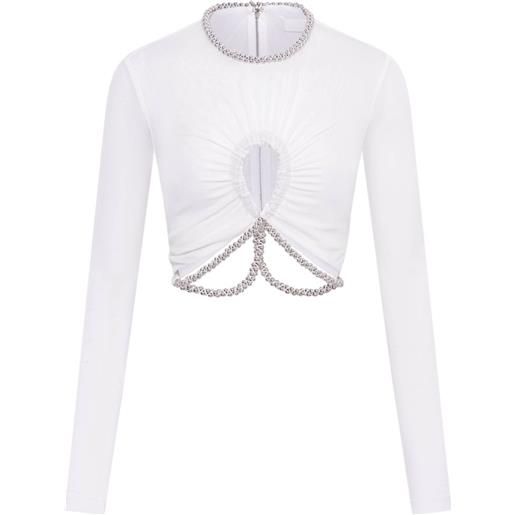 Dion Lee blusa crop barball ropes - bianco