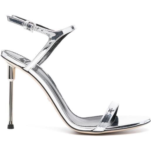 Elisabetta Franchi sandali metallizzati 10mm - argento