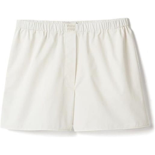 Miu Miu shorts con ricamo - bianco