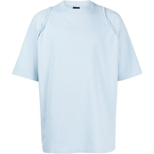 Jacquemus t-shirt le camargue con ricamo - blu