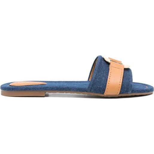 See by Chloé sandali slides con placca logo - blu