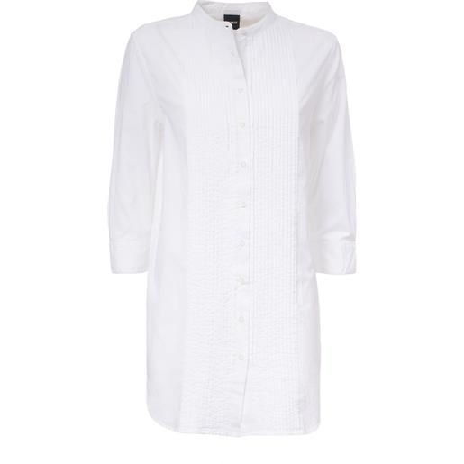 ASPESI camicia in chambray con dettagli pliss� di ASPESI 01072 bianco donna