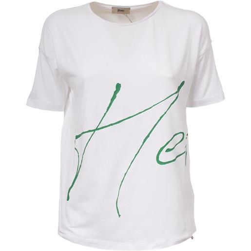 HERNO t-shirt con stampa a rilievo HERNO 1072 bianco donna