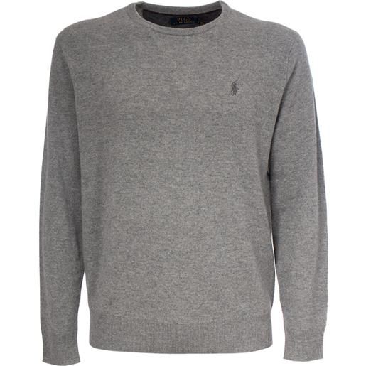 POLO RALPH LAUREN maglia girocollo in lana 002 grigio uomo