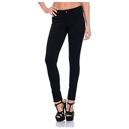 Freyday jeggings da donna alla moda, leggings, stretch, slim fit, molto comodi nero w40