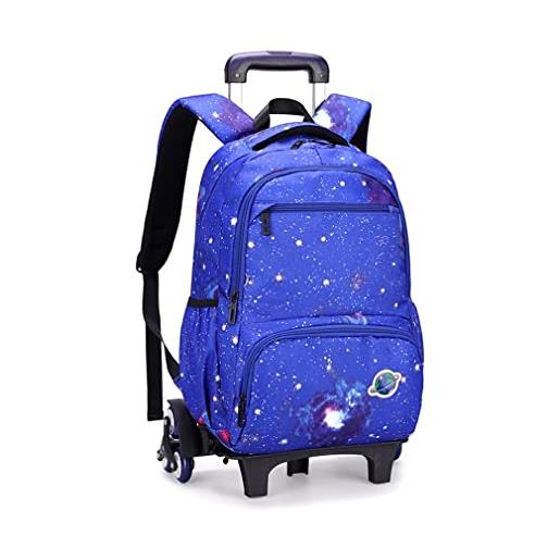 FEEIMOL zaino con ruote ragazzi zaino scuola trolley zainetti per bambini borse da scuola school bag viaggio (blu cielo)