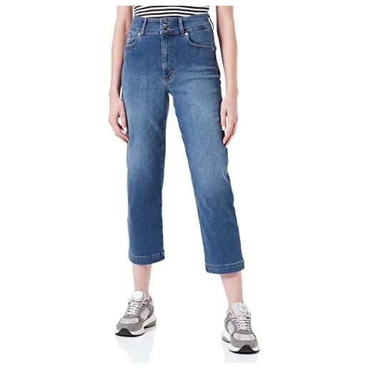 Love Moschino moschino high-waisted regular fit jeans, blu denim, 36 donna