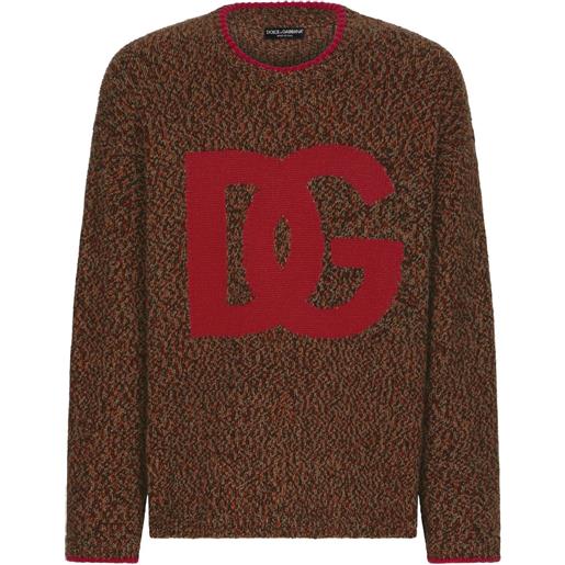 Dolce & Gabbana maglione con logo a intarsi - rosso