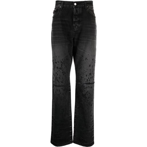 AMIRI jeans dritti con effetto vissuto - nero