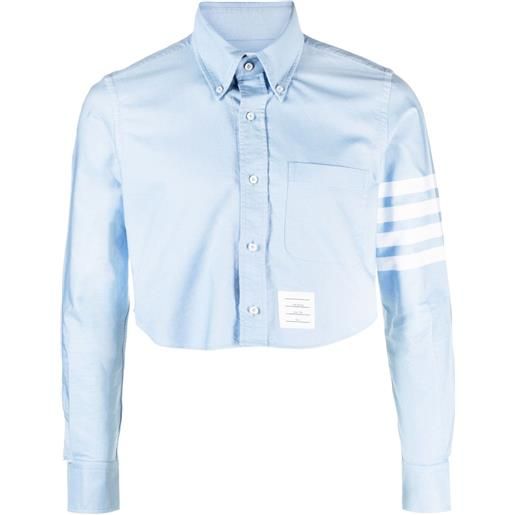 Thom Browne camicia crop con dettaglio a righe - blu