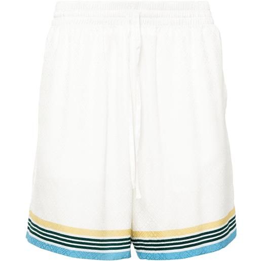 Casablanca shorts casa way con monogramma - bianco