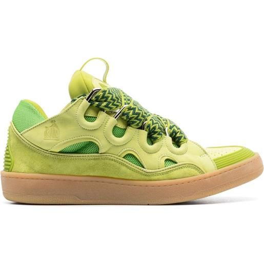 Lanvin sneakers curb in pelle - verde
