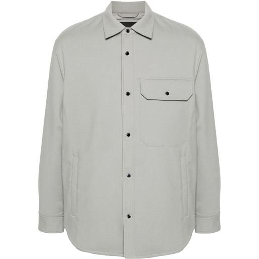 Emporio Armani giacca-camicia imbottita - grigio