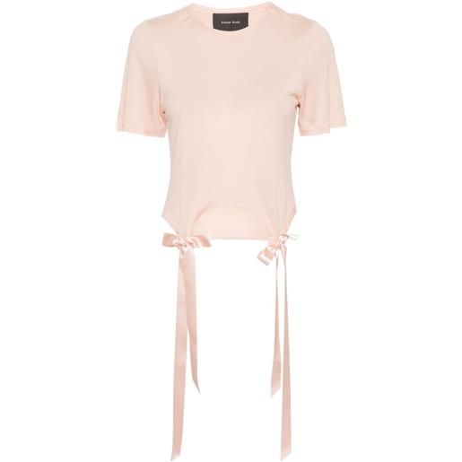 Simone Rocha t-shirt con fiocco - rosa