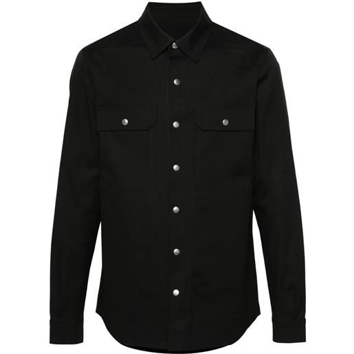 Rick Owens giacca-camicia a maniche lunghe - nero