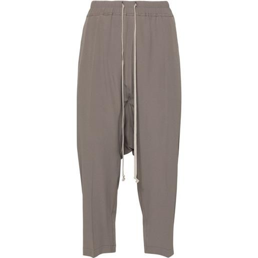 Rick Owens pantaloni crop con cavallo basso - grigio