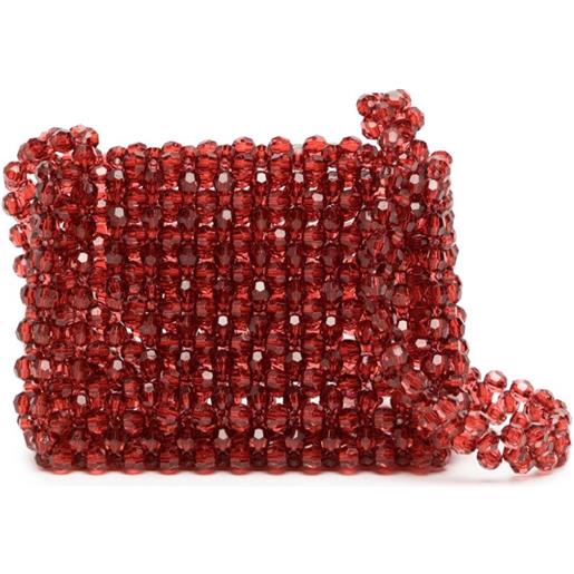 0711 borsa a spalla ani con perline - rosso