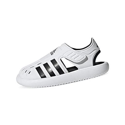 Adidas water sandal c, scarpe da ginnastica basse unisex - bambini e ragazzi, bianco/nucleo nero/bianco, 29 eu