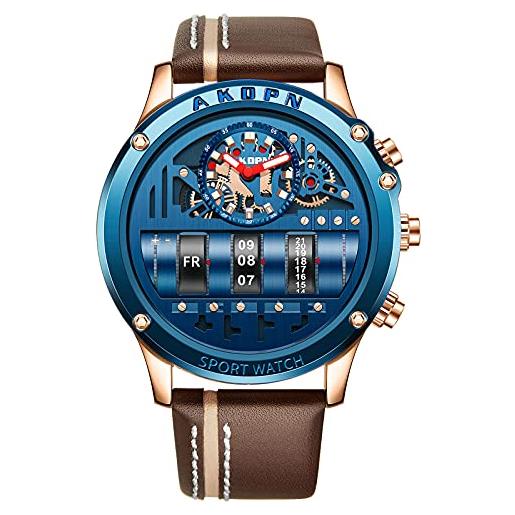 RORIOS moda orologio uomo al quarzo orologio cinturino in acciaio inox luminosi orologi da polso impermeabile business sportivo orologio da uomo