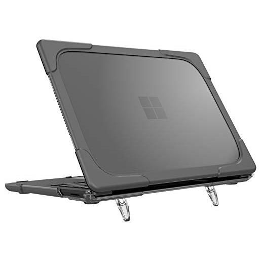 ProCase custodia per microsoft surface laptop 2/3 alcantara (13.5 pollici), cover rigida sottile protettiva con cavalletto pieghevole per surface laptop 2a/3a gen 13.5 pollici alcantara -grigio