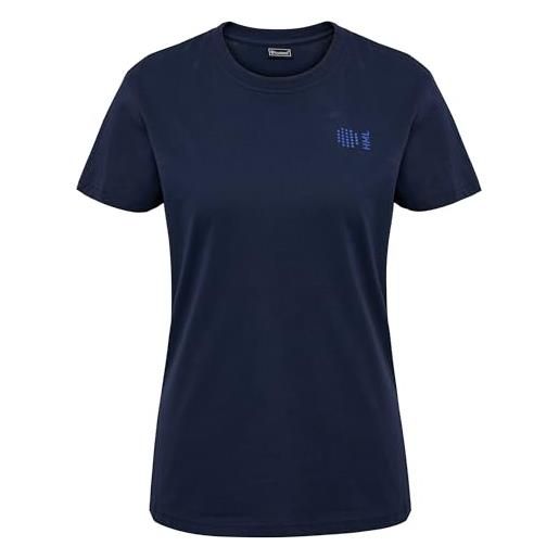 hummel hmlcourt t-shirt in cotone p/e donna, maglietta, rabarbaro, 2xl