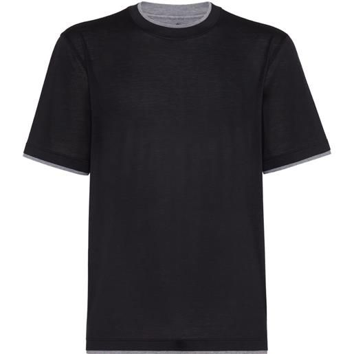 Brunello Cucinelli t-shirt con design a strati - nero