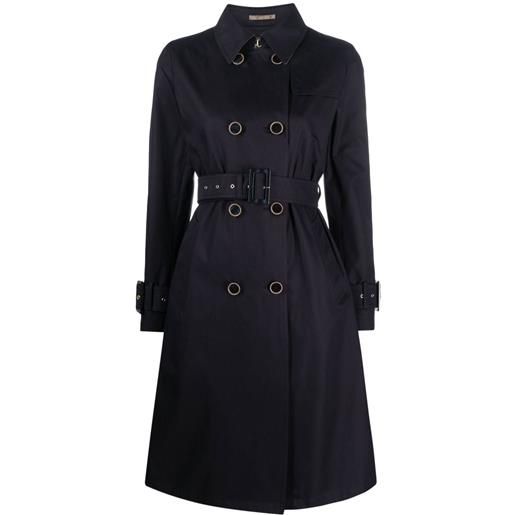 Herno trench doppiopetto con cintura - blu