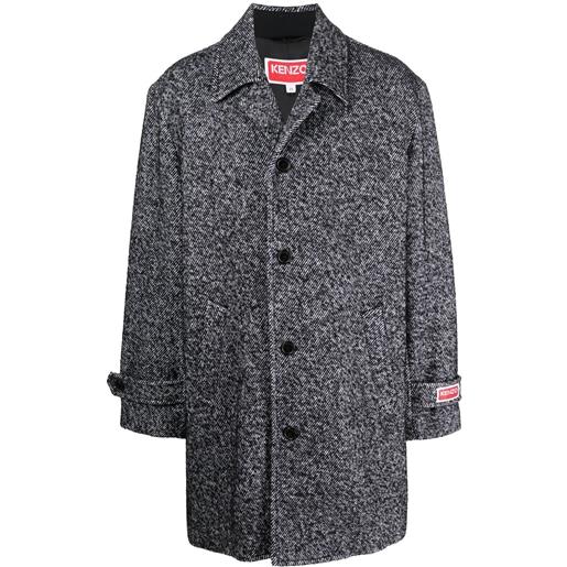 Kenzo cappotto oversize con applicazione - nero