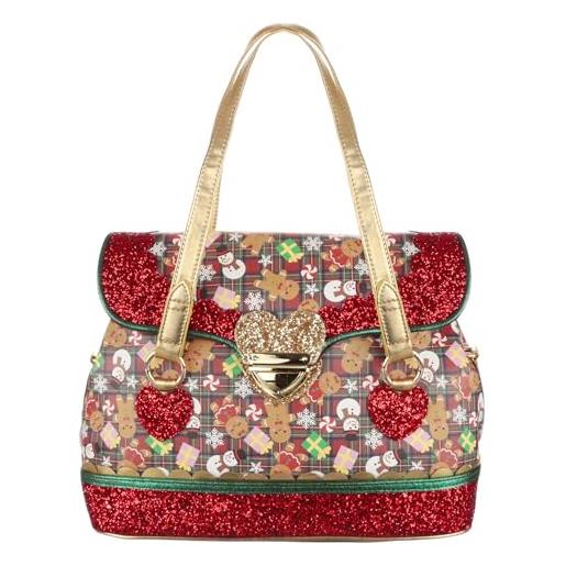 Irregular Choice borsa cuore tartan, tracolla donna, rosso, medium