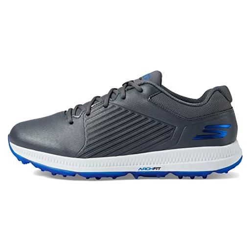 Skechers scarpa da golf da uomo elite 5 gf, ginnastica, grigio sintetico blu trim, 43 eu