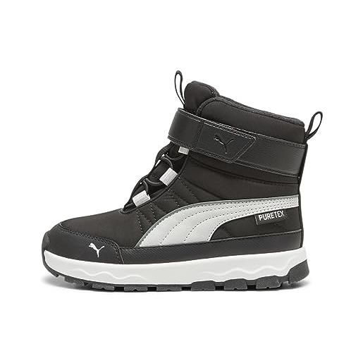 PUMA evolve boot puretex ac+ps, scarpe da ginnastica, black-ash gray white, 32 eu