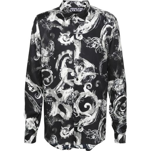 Versace Jeans Couture camicia barocco con stampa - nero