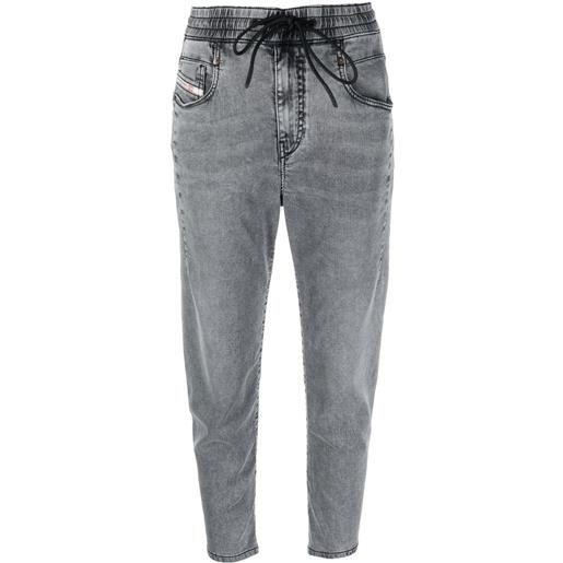 Diesel jeans crop con coulisse - grigio