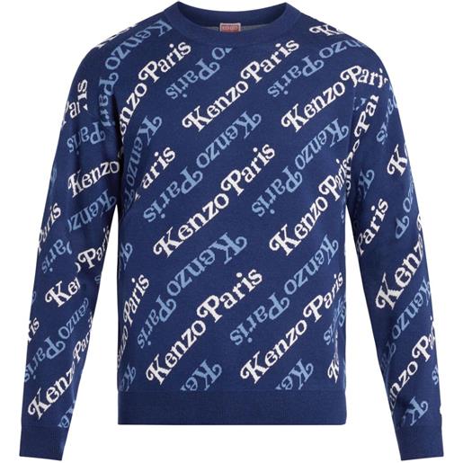 Kenzo maglione con monogramma - blu