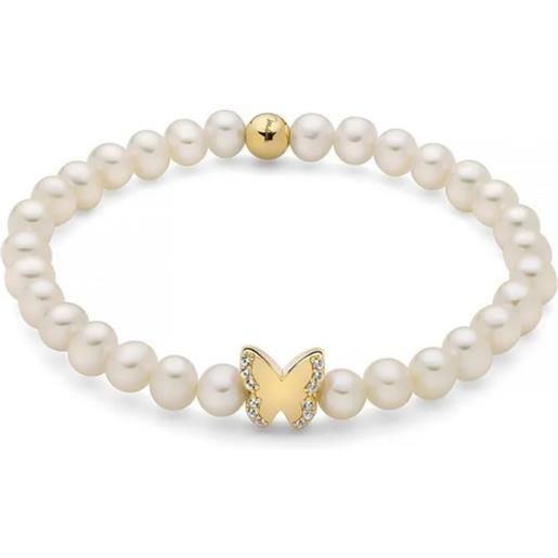 MILUNA bracciale perle bianche farfalla donna MILUNA