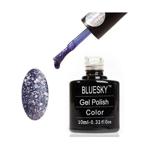 Bluesky smalto per unghie gel, ultramarine, blz42, blu, buio blu, luccichio (per lampade uv e led) - 10 ml