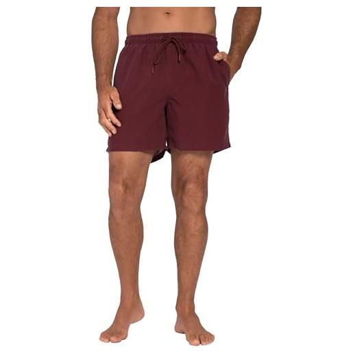 JP 1880 jay-pi costume da bagno a pantaloncino, da spiaggia, con elastico in vita, look vintage bermuda, rosso ciliegia scuro, 3xl uomo