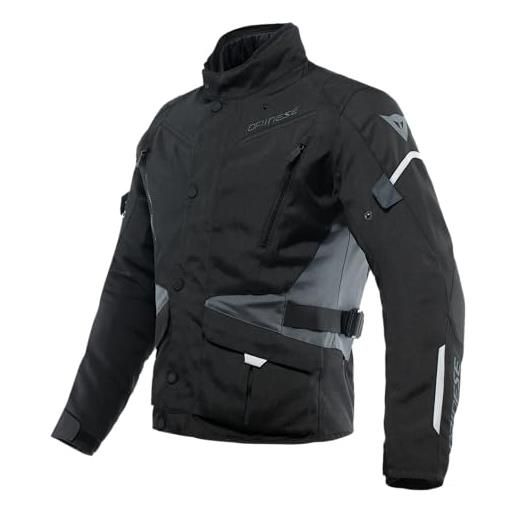 Dainese - tempest 3 d-dry, giacca da uomo moto touring, giacca impermeabile, fodera termica rimovibile, protezioni su spalle e gomiti, nero/nero/ebano, 48