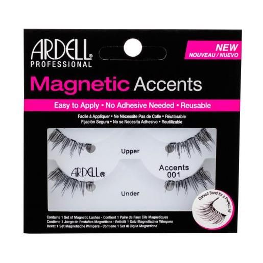 Ardell magnetic accents 001 ciglia finte magnetiche 1 pz tonalità black