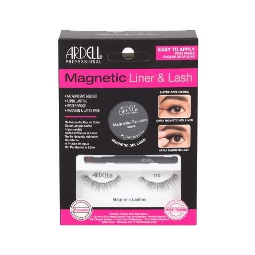 Ardell magnetic liner & lash 110 tonalità black cofanetti ciglia finte 110 1 paio + eyeliner magnetico 2 g black + pennello per eyeliner 1 pz
