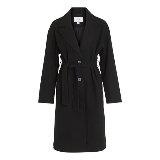 Vila vipoko long coat-noos cappotto lungo, nero, 44 donna