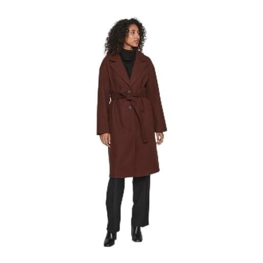 Vila vipoko long coat-noos cappotto lungo, cioccolato, 42 donna