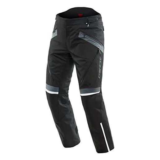 Dainese - tempest 3 d-dry pants, pantaloni da uomo moto touring, membrana impermeabile, interno termico removibile, protetezioni sulle ginocchia, nero/nero/ebano, 48
