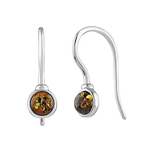 SILVEGO orecchini da donna in argento 925 con vera ambra, aaj414s2