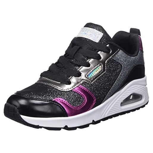 Skechers 310513l bkmt, scarpe da ginnastica bambine e ragazze, black pu mesh multi h pink trim, 33.5 eu
